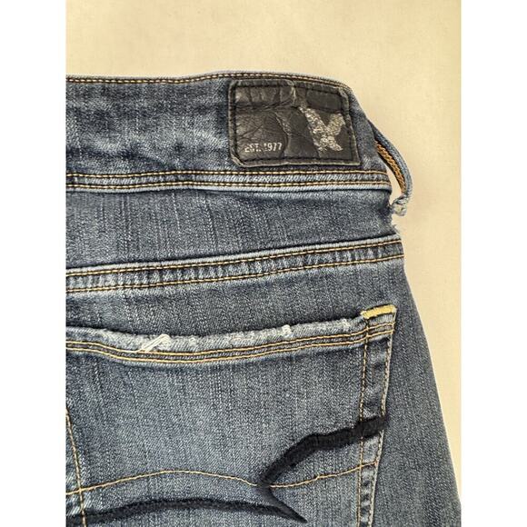 American Eagle Kick Boot Jeans Women’s Size 4 Blue Low Rise Stretch Y2K Denim - Picture 12 of 12